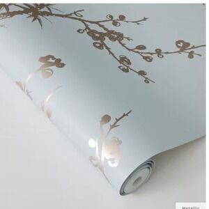 Cynthia Rowley Metallic Floral Vinyl Peel and Stick Wallpaper Two Double Roll